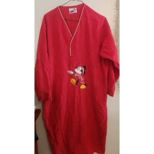 Vintage Disney Mickey Mouse Red Sleep Shirt Night Gown One Size